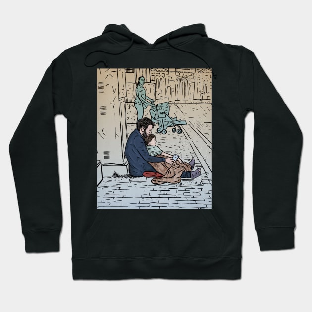 Father and son Hoodie by matan kohn